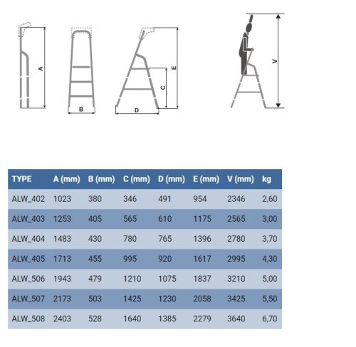 Háztartási alu létra 6 fok