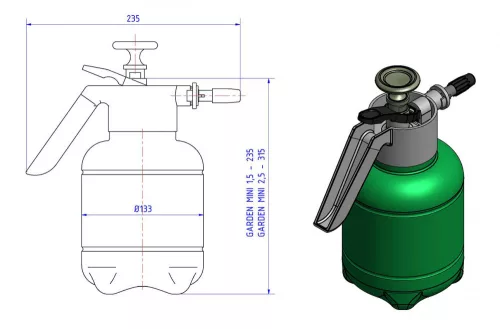 Permetező kézi 1.5 L GARDEN