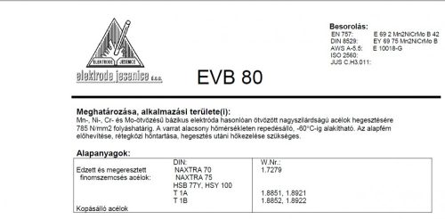 Elektróda bázikus EVB 80 3.25 mm