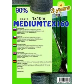 Árnyékoló háló Mediumtex 1x10m zöld 90% 160g/m2 28513