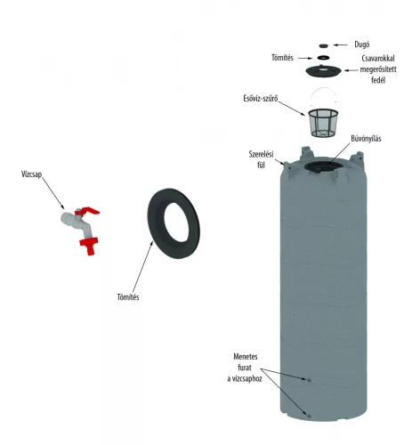 Esővízgyűjtő tartály 500L AQUATOWER