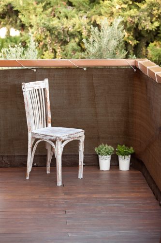 Erkélyháló fűzőlyukakkal Balcony Easy barna 0.9x5m 160gr/m2 2020724/2021550