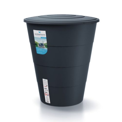 Esővízgyűjtő tartály csappal 210L SMOOTH antracit