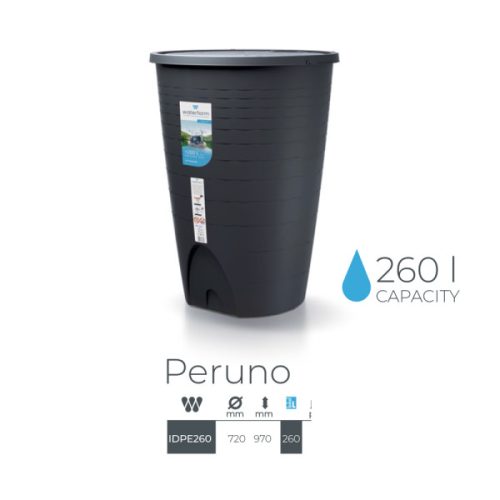 Esővízgyűjtő tartály csappal 260L PERUNO antracit