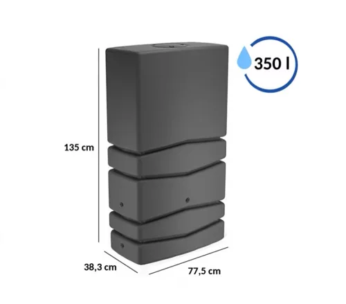 Esővízgyűjtő tartály csappal 350L AQUA TOWER antracit