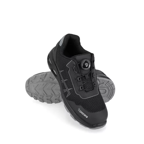 Procera Lotus S1PS gyorsfűzős félcipő - fekete-szürke