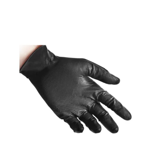 Reflexx Full Grip N85B erősített nitril szerelőkesztyű - fekete