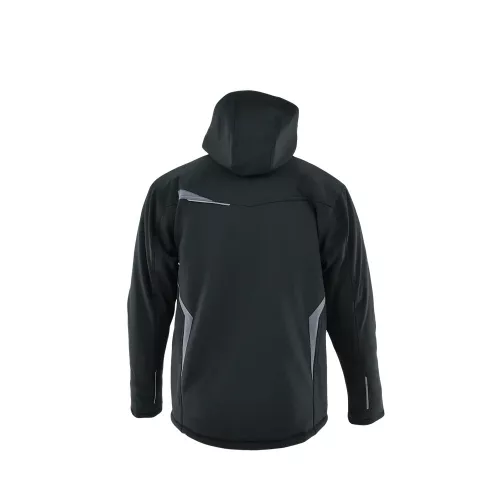 Sara Comfort Winter bélelt softshell hosszú kabát fekete - szürke