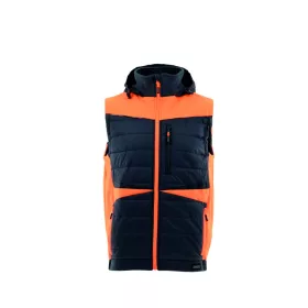   Sara Comfort Plus Hybrid kapucnis bélelt mellény s.szürke - narancs