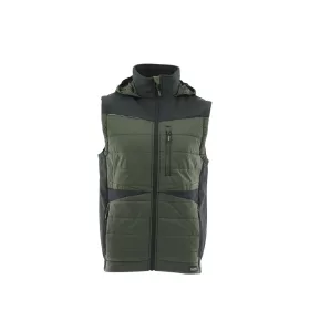   Sara Comfort Plus Hybrid kapucnis bélelt mellény fekete - zöld