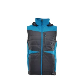   Sara Comfort Plus Hybrid kapucnis bélelt mellény fekete - petrol kék