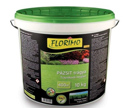 FLORIMO műtrágya Gyep 3 az 1ben hatás - növekedés, zöldítés és moha gátlás -10kg